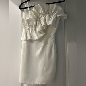 Elegant Cream Ruffled Dress